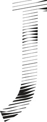 letter J stripe motion line logo