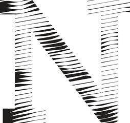 Naklejka premium letter N stripe motion line logo