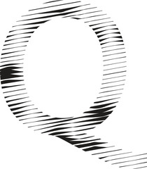 letter Q stripe motion line logo
