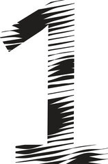 Number 1 stripe motion line logo
