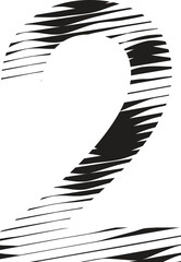 Number 2 stripe motion line logo