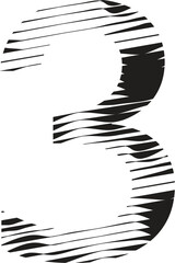Number 3 stripe motion line logo