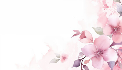 Fototapeta na wymiar pink flowers watercolor illustration