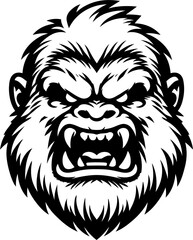 Obraz premium yeti head, animal illustration