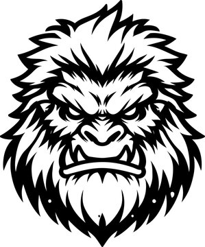 yeti head, animal illustration

