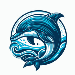 Fototapeta premium dolphin jumping illustration