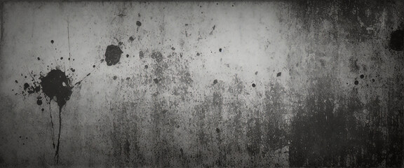 Obraz premium Vintage grunge monochrome background. Rough painted wall of black and white color. Imperfect plane of grayscale grungy. Uneven old decorative backdrop. Texture of black-white.
