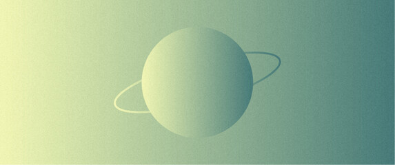 green grainy grunge sphere planet look alike, egyptian color tone grunge planet design for retro futurism, background, banner
