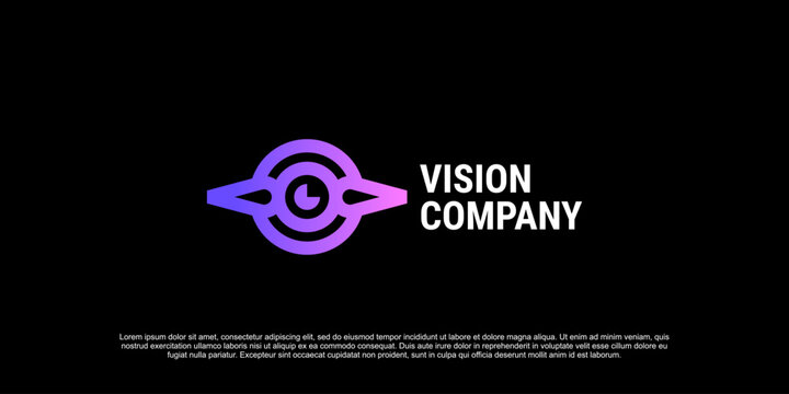 vision logo vector, eye tech logo security symbol