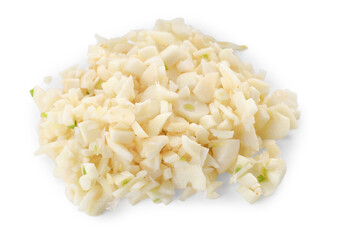Pieces of fresh garlic isolated on white