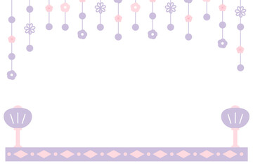 パープル系の雛飾りのイラストフレーム