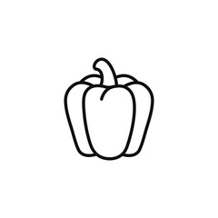 Bell pepper line icon isolated on transparent background