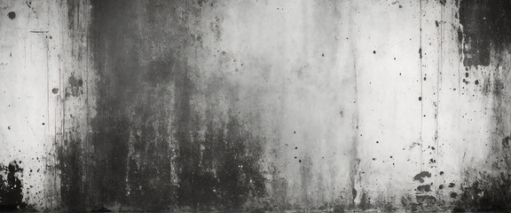 Fototapeta premium Vintage grunge monochrome background. Rough painted wall of black and white color. Imperfect plane of grayscale grungy. Uneven old decorative backdrop. Texture of black-white.