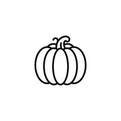 Pumpkin line icon isolated on transparent background