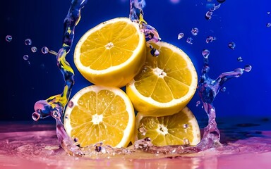 lemon and water splash