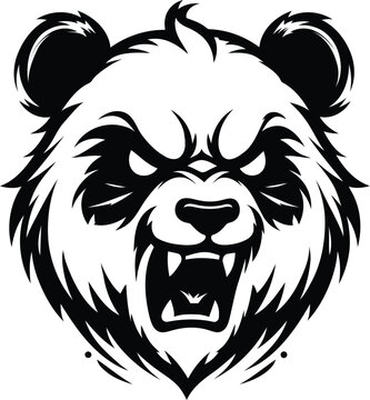 panda head, animal mascot illustration,

