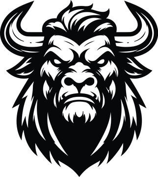 recommend clip art: bull, buffalo, bison head, animal mascot illustration,
                    
                    
