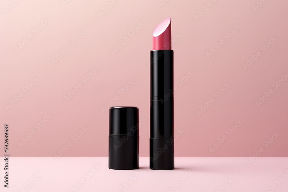 Wall mural lipstick mockup, cosmetic package design