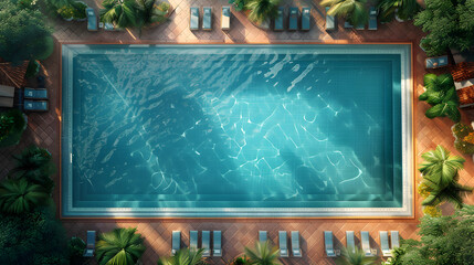 aerial view of a serene swimming pool