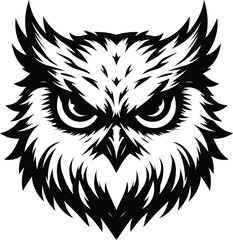 Obraz premium owl, bird head, animal mascot illustration,