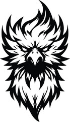 phoenix, bird head, animal mascot illustration,