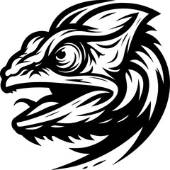 Obraz premium chameleon head, animal mascot illustration,