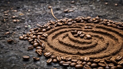 Naklejka premium Coffee Bean Spiral