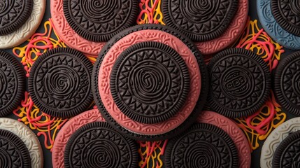 Greeting Card and Banner Design for Social Media for Celebrating National Oreo Day Background
