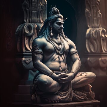 Divine Manifestation: Reverent Images of Lord Shiva in Worship