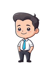 Cute office character cartoon icon illustration 