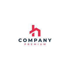 initial letter h home logo design
