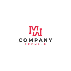 initial letter mw monogram logo