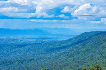 パーヒンガーム国立公園のスットペーンディン崖からロッブリーの景色　チャイヤプーン・タイ　ผาสุดแผ่นดิน, ชัยภูมิ　Sud Phan Din at Chaiyaphum, Thailand