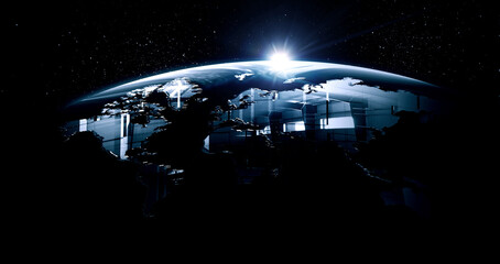 Global technologies concept. Elements of the image furnished by NASA