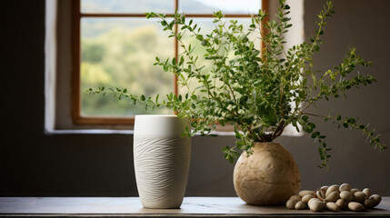 Nature's Touch: A Harmonious Blend of Plant Decor for Your Home, generative AI