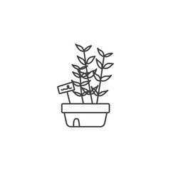 tree in a pot flat vector design