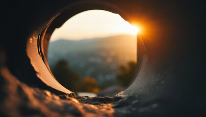 The view from the proposal, the sleigh, the sun, the sunset, the sunrise, the drainpipe - obrazy, fototapety, plakaty