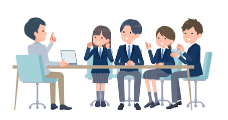 学生に授業をする教師　楽しい雰囲気