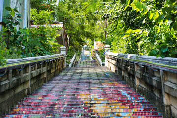 カラフルな階段道　ナコンサワン・タイ　Beautiful stairs at Nakhon Sawan, Thailand