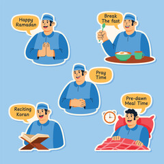 Moslem Boy Activities On Fasting Month