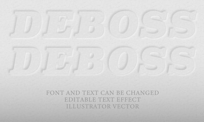 editable text effect. embossed paper text.