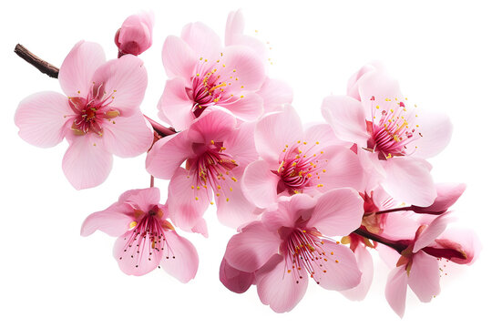 Beautiful isolated sakura flowers in full bloom, representing the beauty of spring and Japanese culture