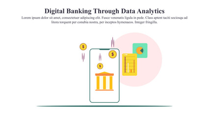 Illustration concept of digital banking through data analytics. 