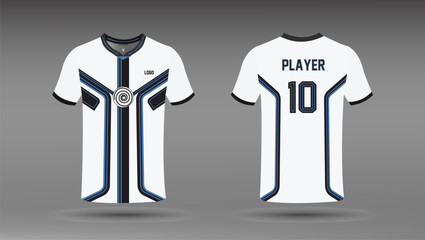 White jersey design. Sport t shirt for print
