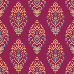 Ikat Flower Pattern Ethnic Geometric native tribal boho motif aztec textile fabric carpet mandalas African