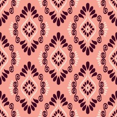 Ikat Flower Pattern Ethnic Geometric native tribal boho motif aztec textile fabric carpet mandalas African