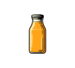 Orange Juice hand drawn vector sunkist graphic - obrazy, fototapety, plakaty