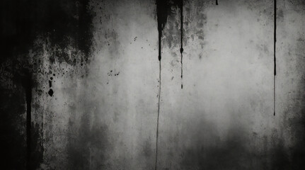 Vintage grunge monochrome background. Rough painted wall of black and white color. Imperfect plane of grayscale grungy. Uneven old decorative backdrop. Texture of black-white. - obrazy, fototapety, plakaty