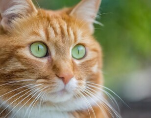 close up of a cat with green eyes - 737663177