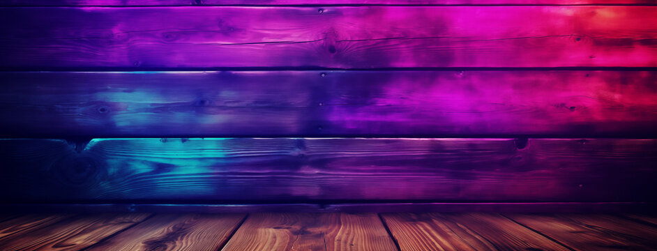 Vivid Magenta and Blue Wooden Planks